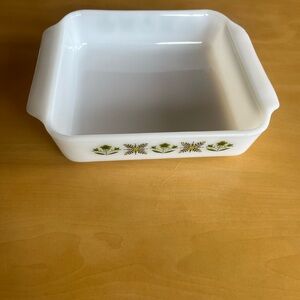 VINTAGE Fire Bake Meadow Green 8” Casserole
